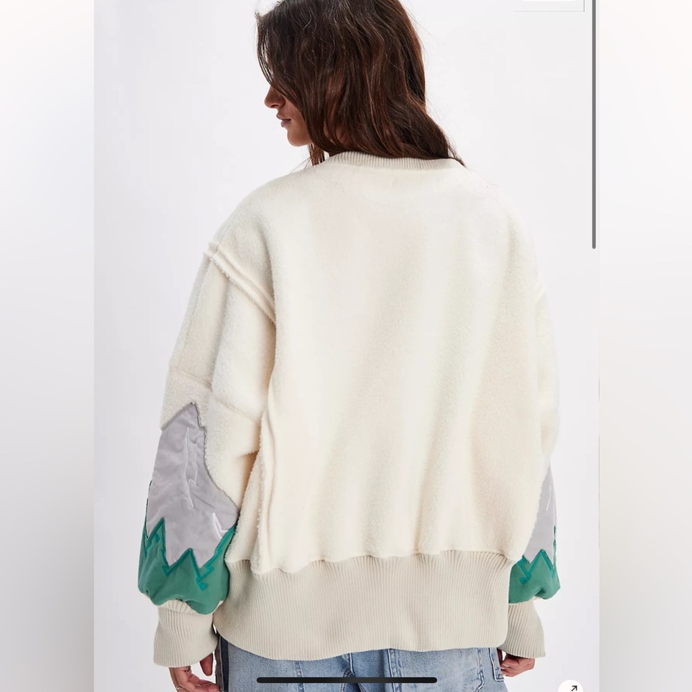 Free People Tricia Fix Camden Mountain Scene Fleece Sweatshirt - Picture 2 of 6